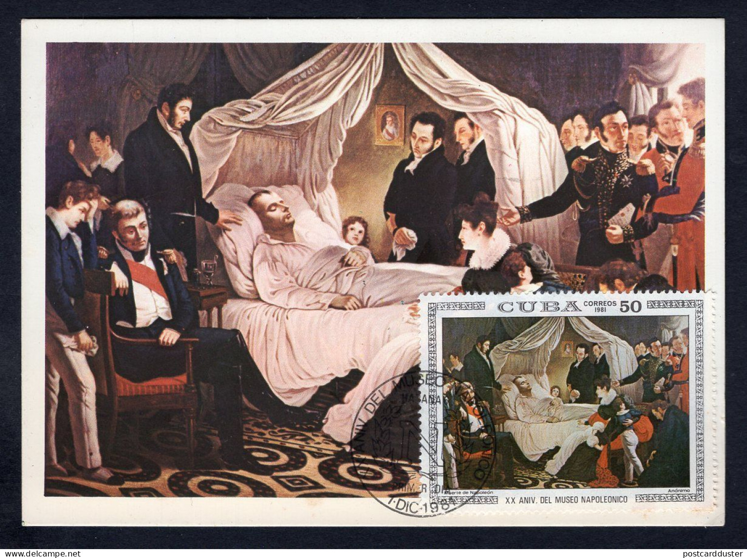 CUBA 1981 Maximum Postcard. Napoleon Bonaparte On Death Bed (p4128) - Covers & Documents