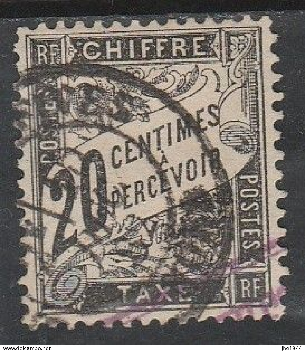 France Taxe N° 17 Noir 20 C - 1859-1959 Gebraucht