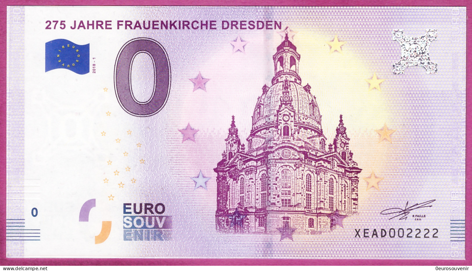 0-Euro XEAD 2018-1 # 2222 !  275 JAHRE FRAUENKIRCHE DRESDEN - Private Proofs / Unofficial