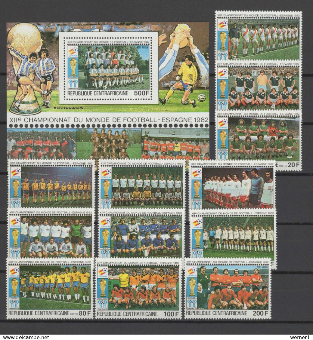 Central Africa 1981 Football Soccer World Cup Set Of 12 + S/s MNH - 1982 – Spain