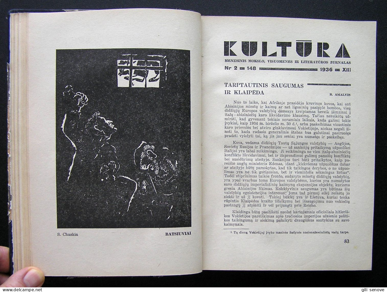 Lithuanian Magazine / Kultūra No. 1-12 1936 Complete - Informaciones Generales