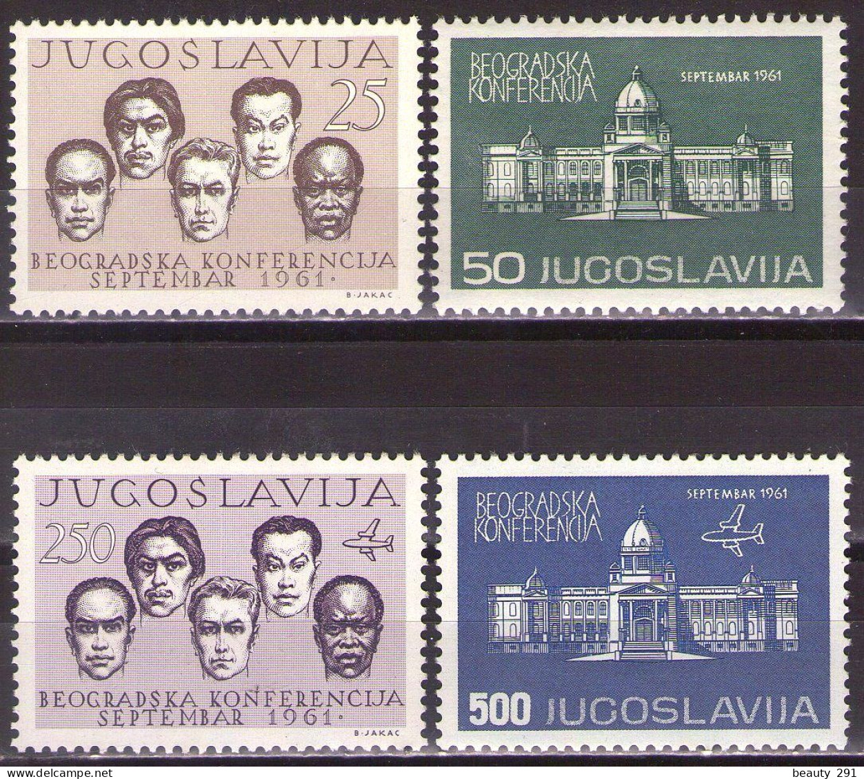 Yugoslavia 1961 - 1st Conference Of Non-Aligned - Mi 958--961 - MNH**VF - Unused Stamps