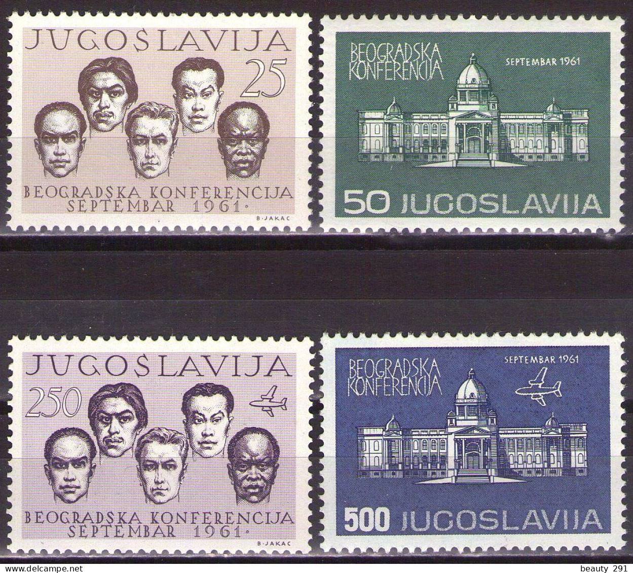 Yugoslavia 1961 - 1st Conference Of Non-Aligned - Mi 958--961 - MNH**VF - Ongebruikt
