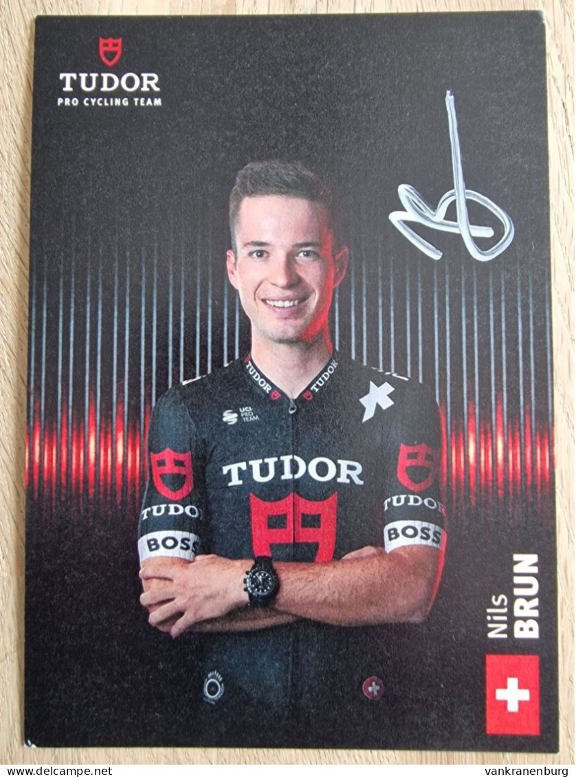 Card Nils Brun - Team Tudor - 2024 - Original Signed - Cycling - Cyclisme - Ciclismo - Wielrennen - Cycling