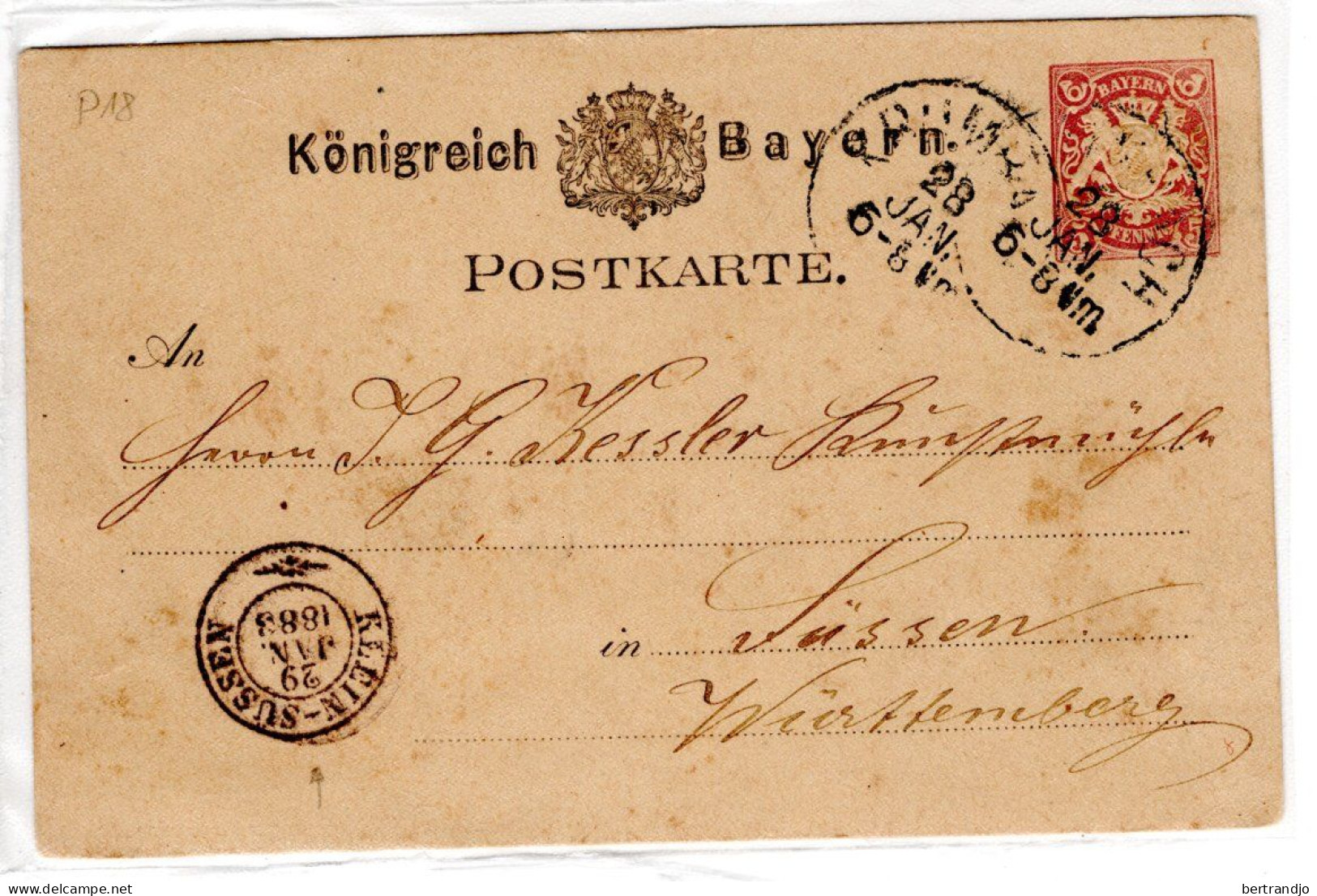 Entier De Bayern - Postwaardestukken