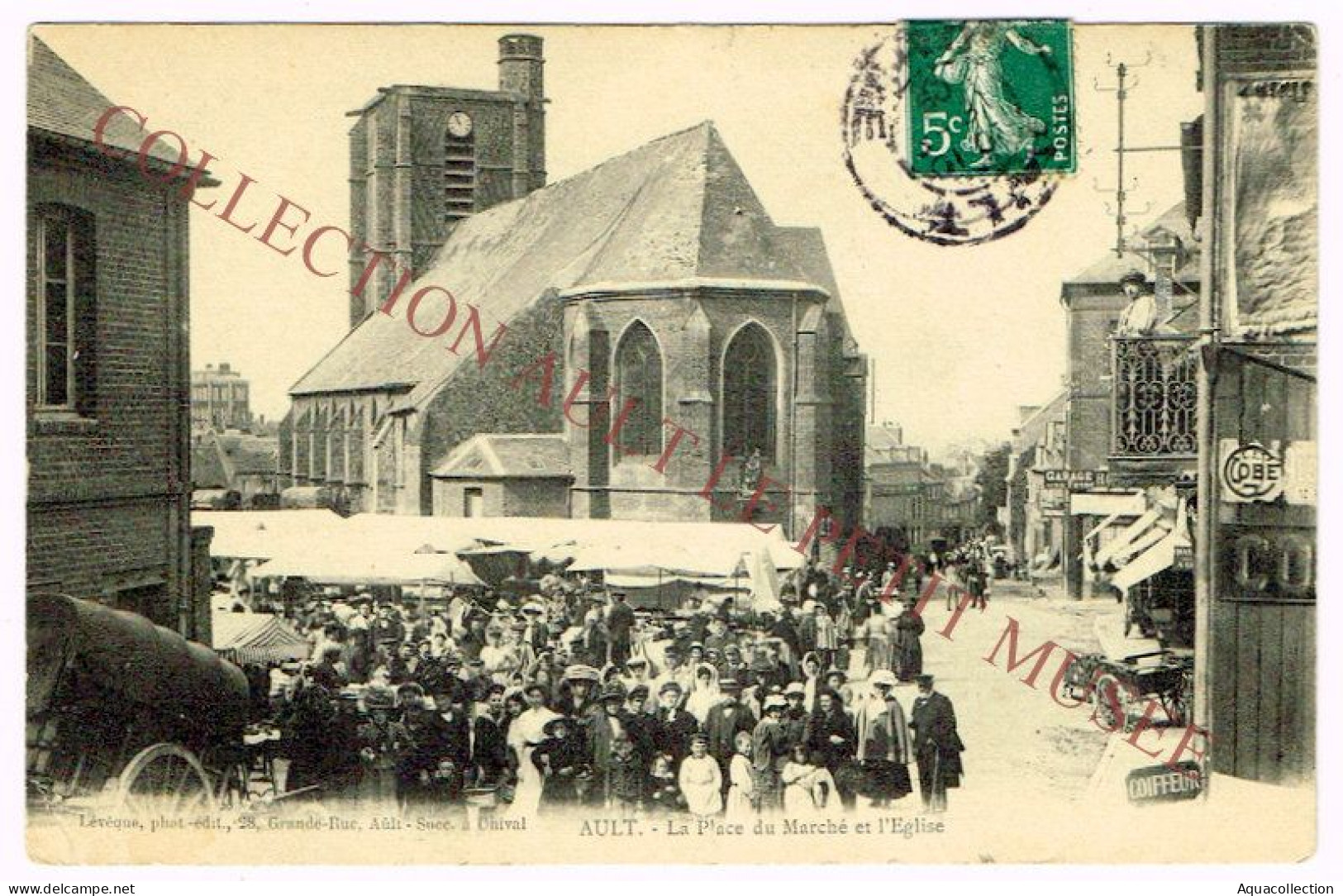 AULT - ONIVAL (80). Lot 4 CP. Marché & église Saint Pierre. - Ault