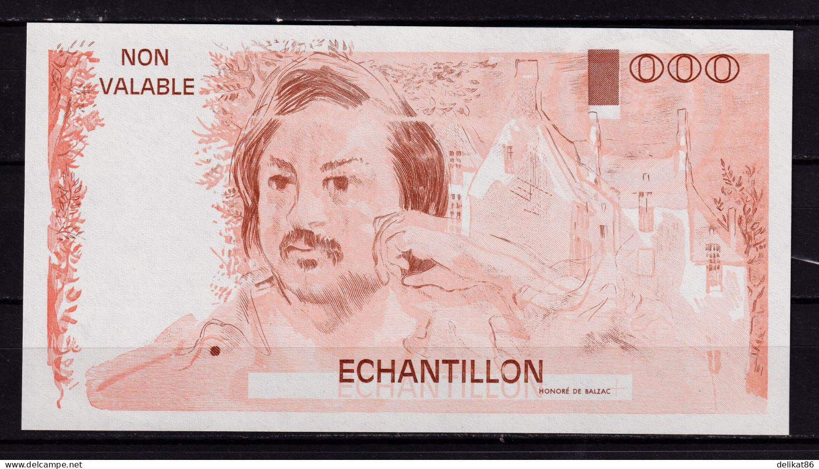 Probedruck Testbanknote Specimen Frankreich 1988 Echantillion Balzac - Fictifs & Spécimens