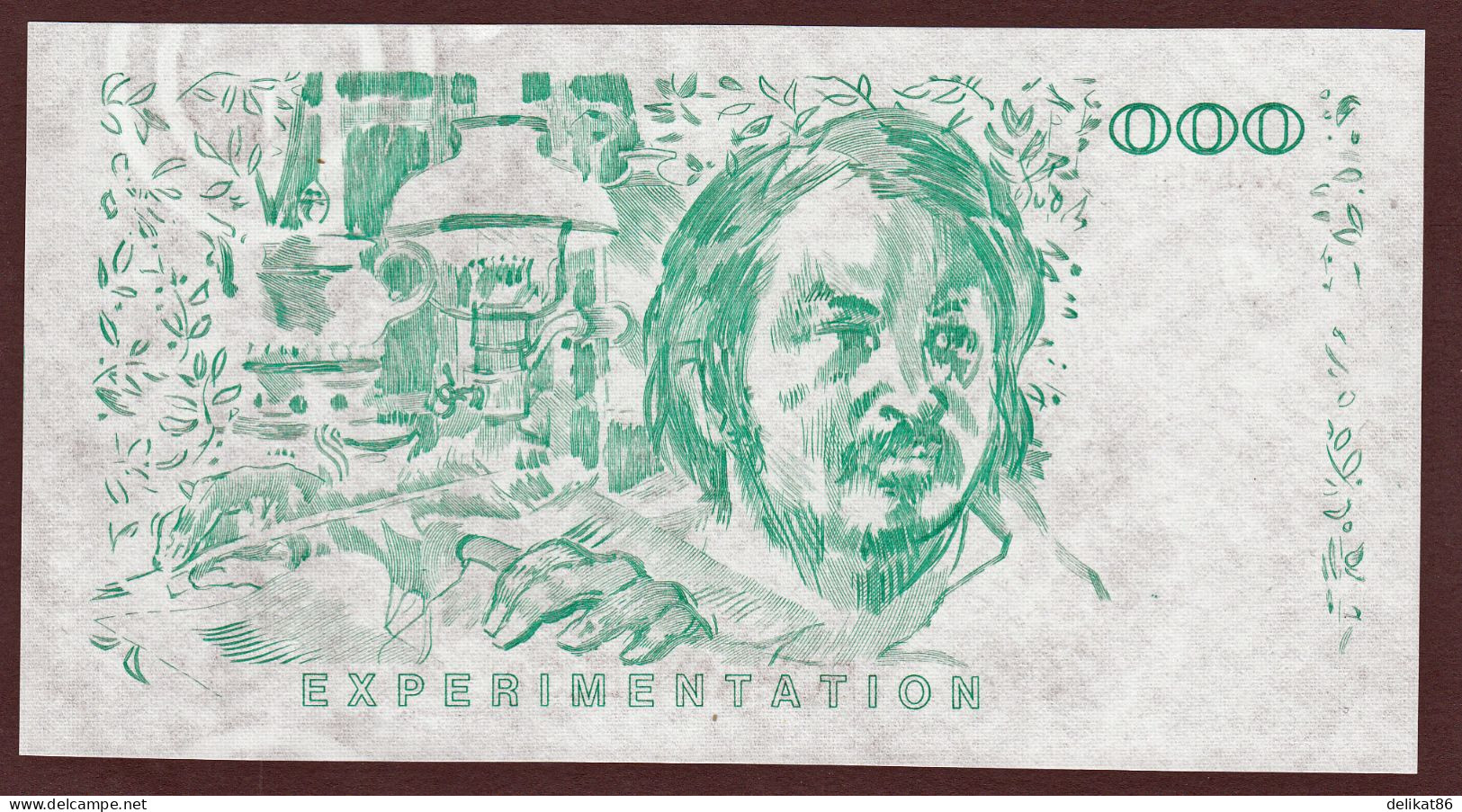 Probedruck Testbanknote Specimen Frankreich 1988 Echantillion Balzac - Specimen