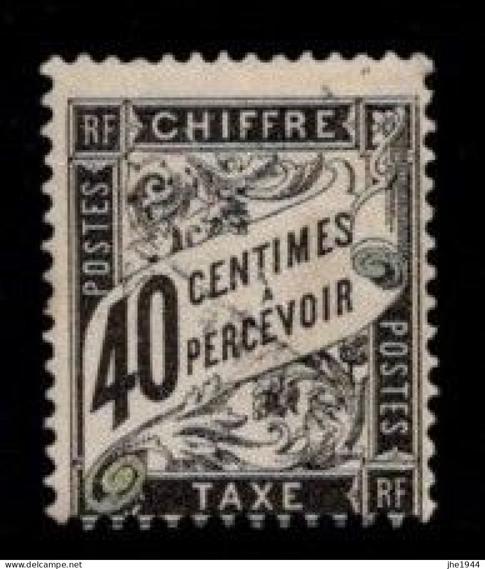 France Taxe N° 19 Noir 40 C - 1859-1959 Gebraucht
