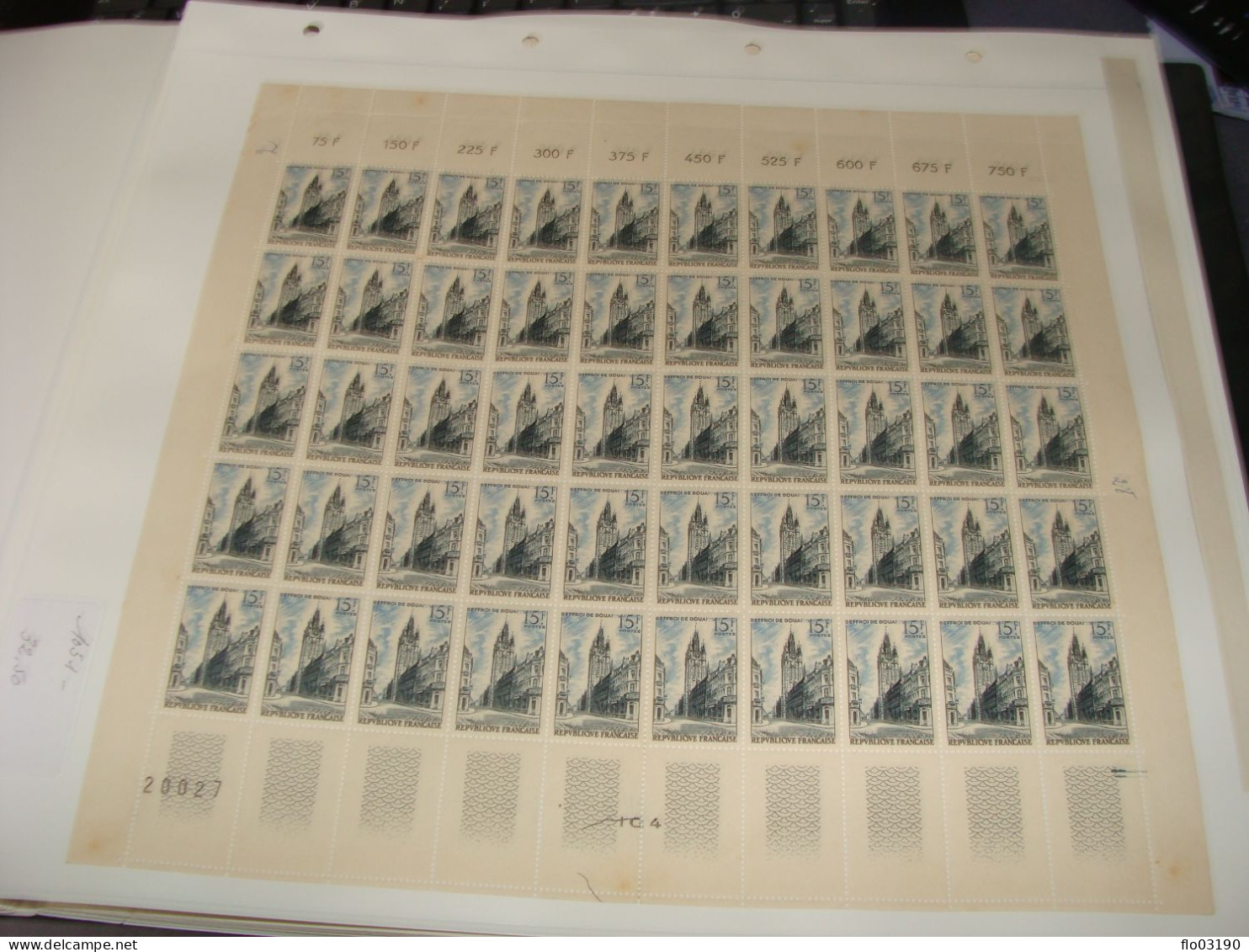 N° 1051 En Feuille De 50 Timbres Entières Neuves - Volledige Vellen