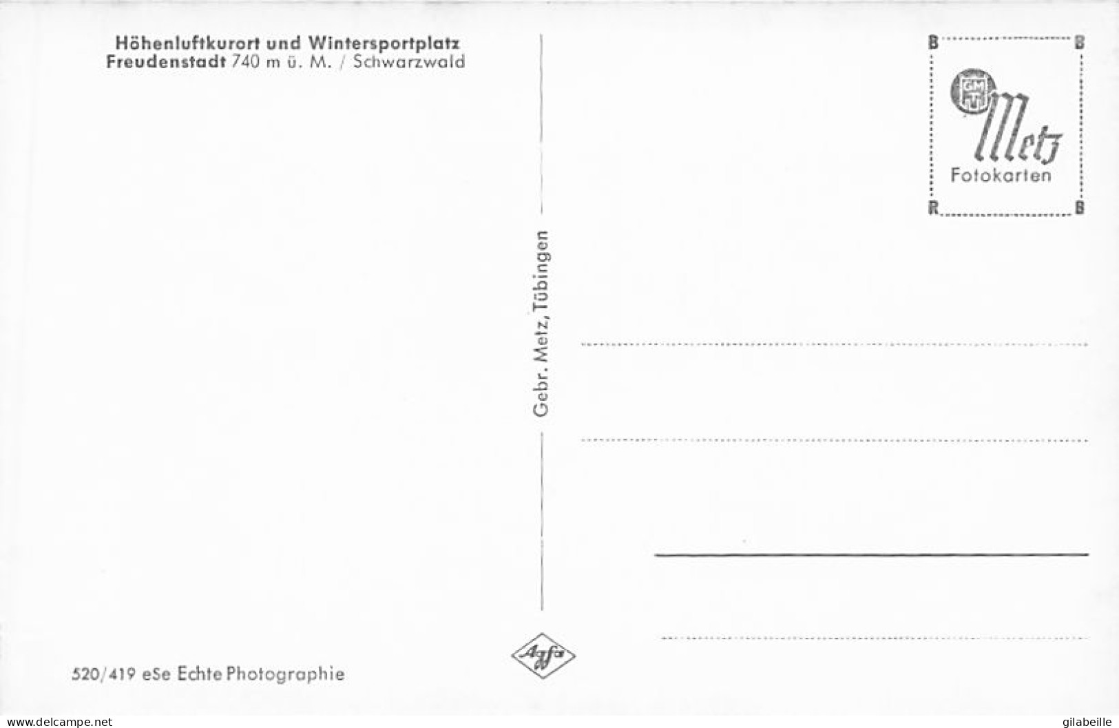 Freudenstadt / Schwarzwald - Hohenluftkurort Und Wintersportplatz - Freudenstadt