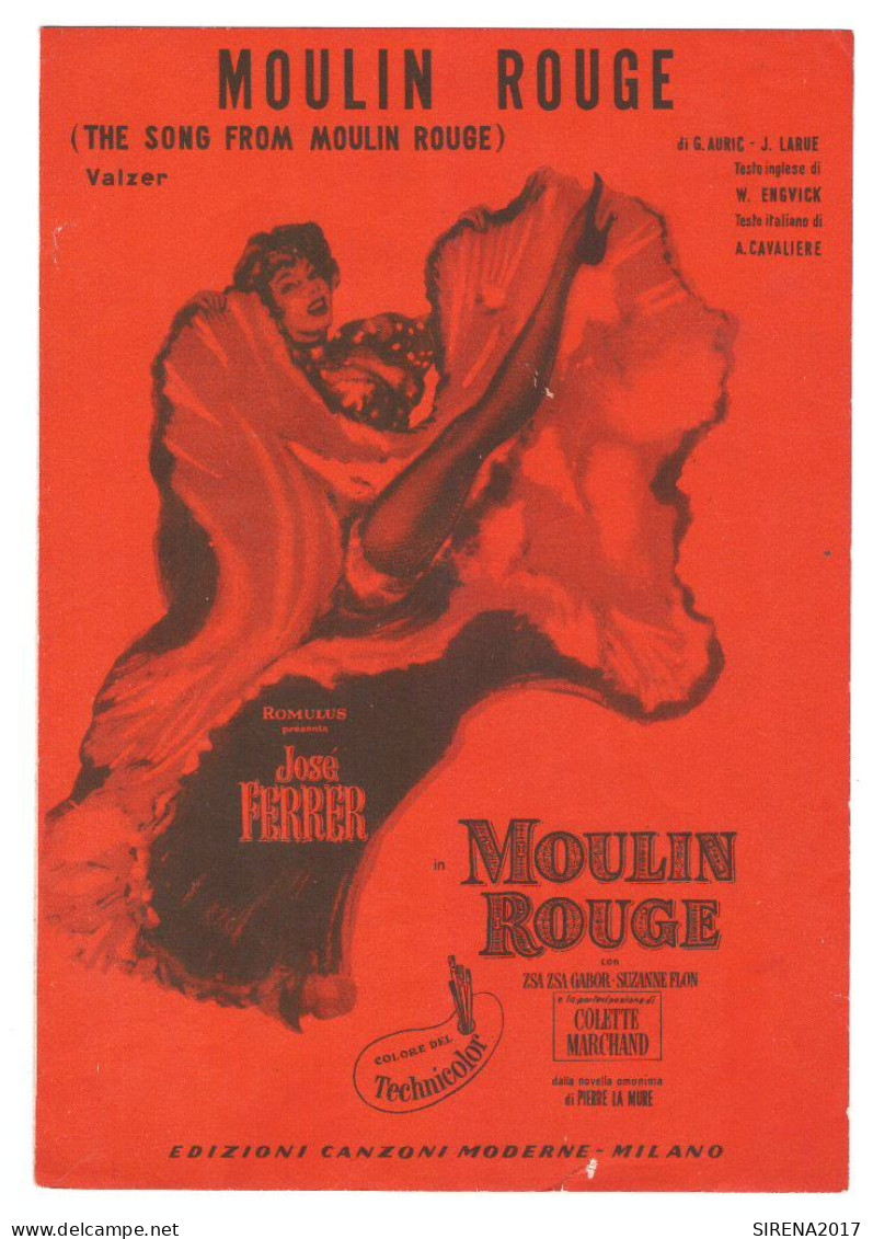 MOULIN ROUGE - AURIC, LARUE - CAVALIERE - EDIZIONI CANZONI MODERNE MILANO - Música Folclórica