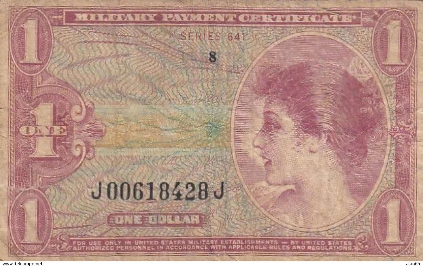 USA,\ #M61,1 Dollar Series 641 C1965-1968 Military Payment Certificate - 1965-1968 - Reeksen 641