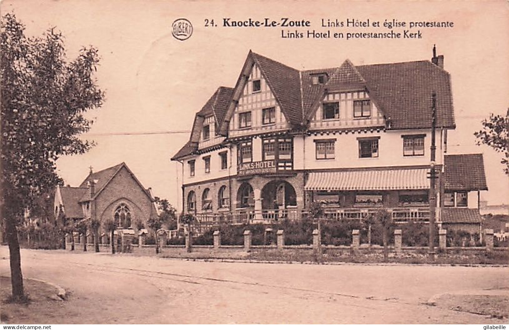 KNOKKE - KNOCKE Le ZOUTE-   Links Hotel Et église Protestante - Knokke