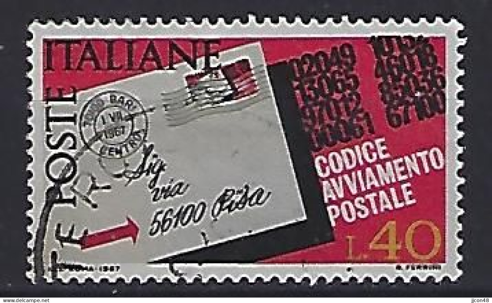 Italy 1967  Einfuhrunf Der Postleitzahlen (o) Mi.1239 - 1961-70: Usados