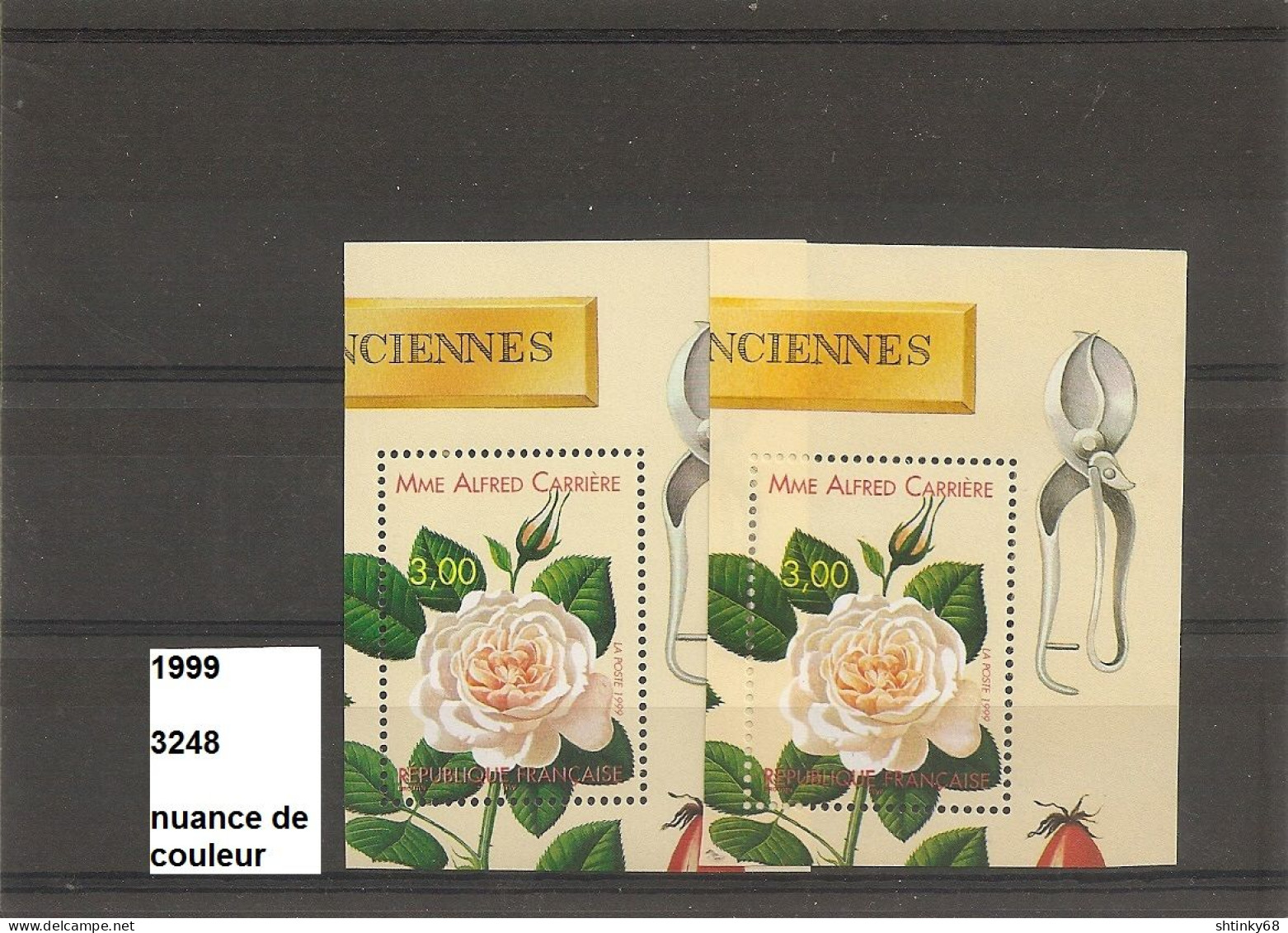 Variété De 1999 Neuf** Y&T N° 3248 Orange Fond Vert-jaune Au Lieu De Rouge Fond Rose - Unused Stamps