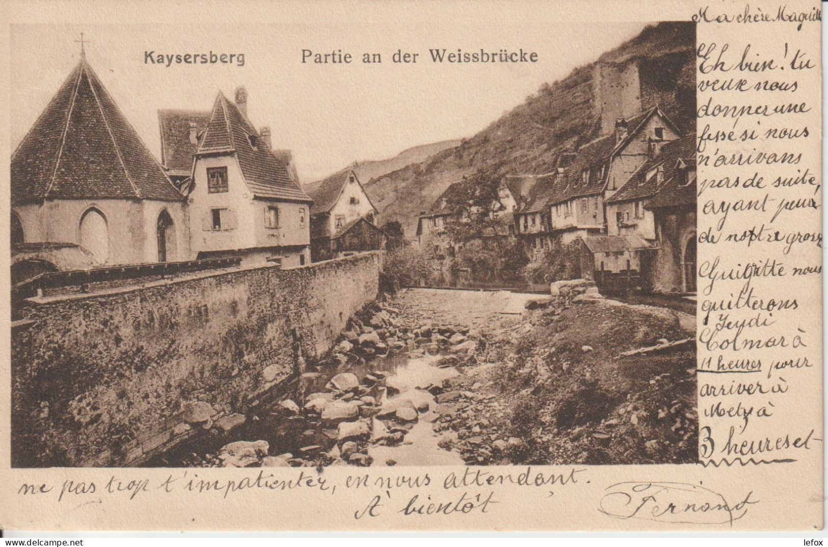 KAYSERSBERG 1904 PARTIE AN DER WEISSBRUCKE - Kaysersberg