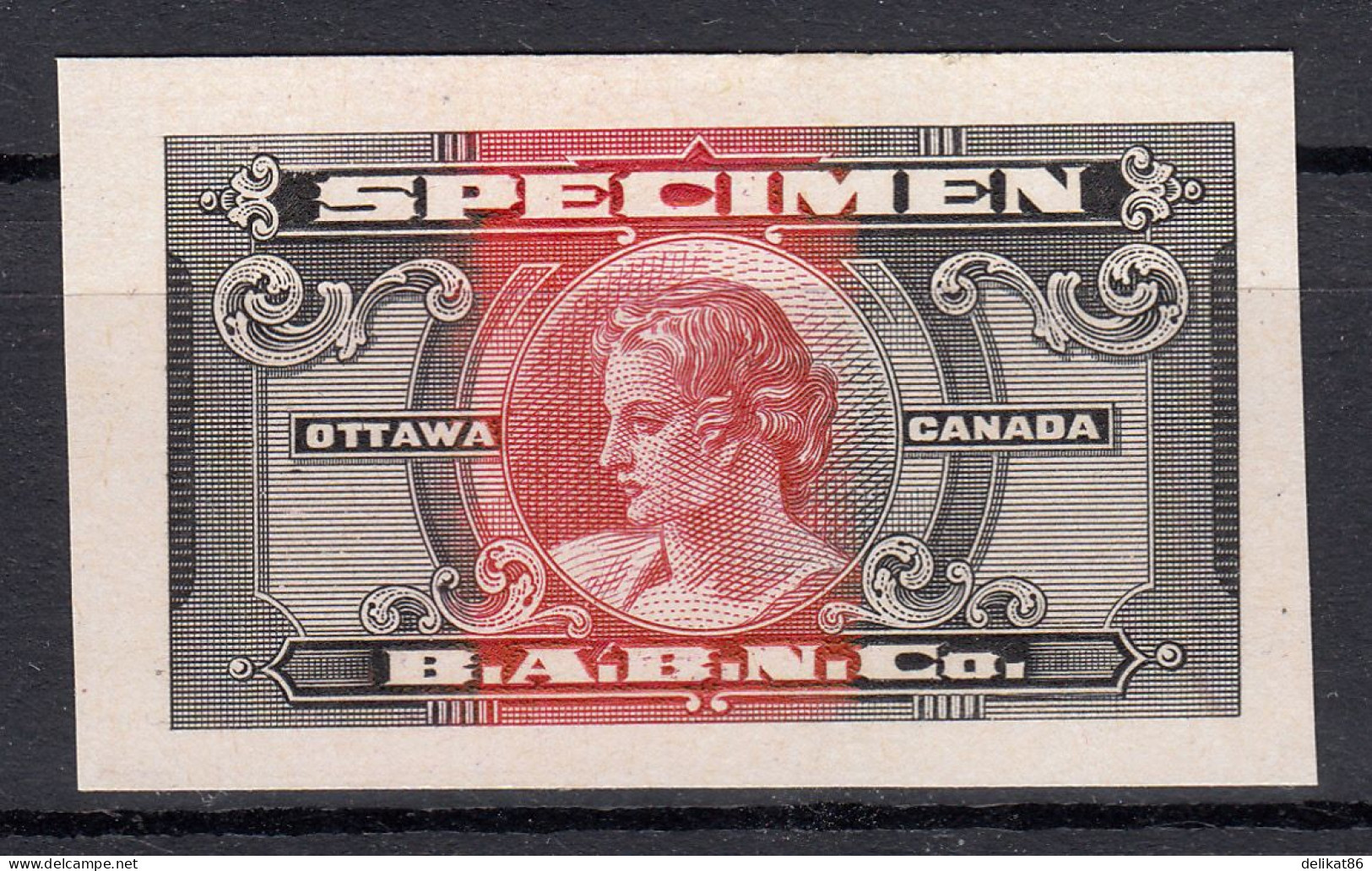 Probedruck, Test-Stamp, Specimen B.A.B.N.Co-Ottawa Kanada 1935 - Proeven & Herdruk
