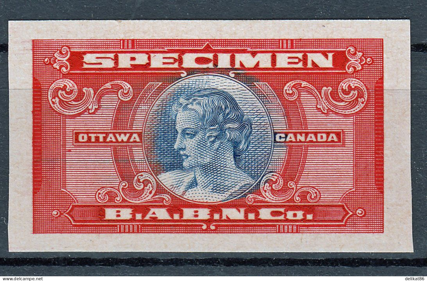Probedruck, Test-Stamp, Specimen B.A.B.N.Co-Ottawa Kanada 1935 - Proofs & Reprints