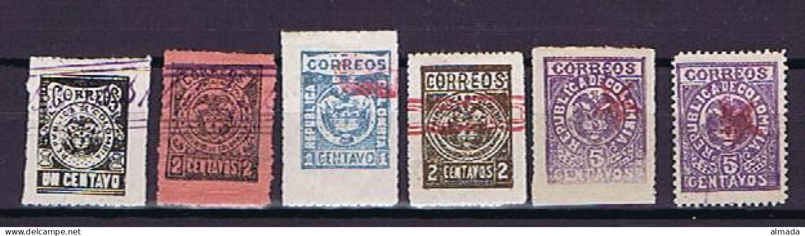 Kolumbien,  Colombia 1901-1902: 6 Diff. (5 Mint Hinged, 1 No Gum) - Colombie