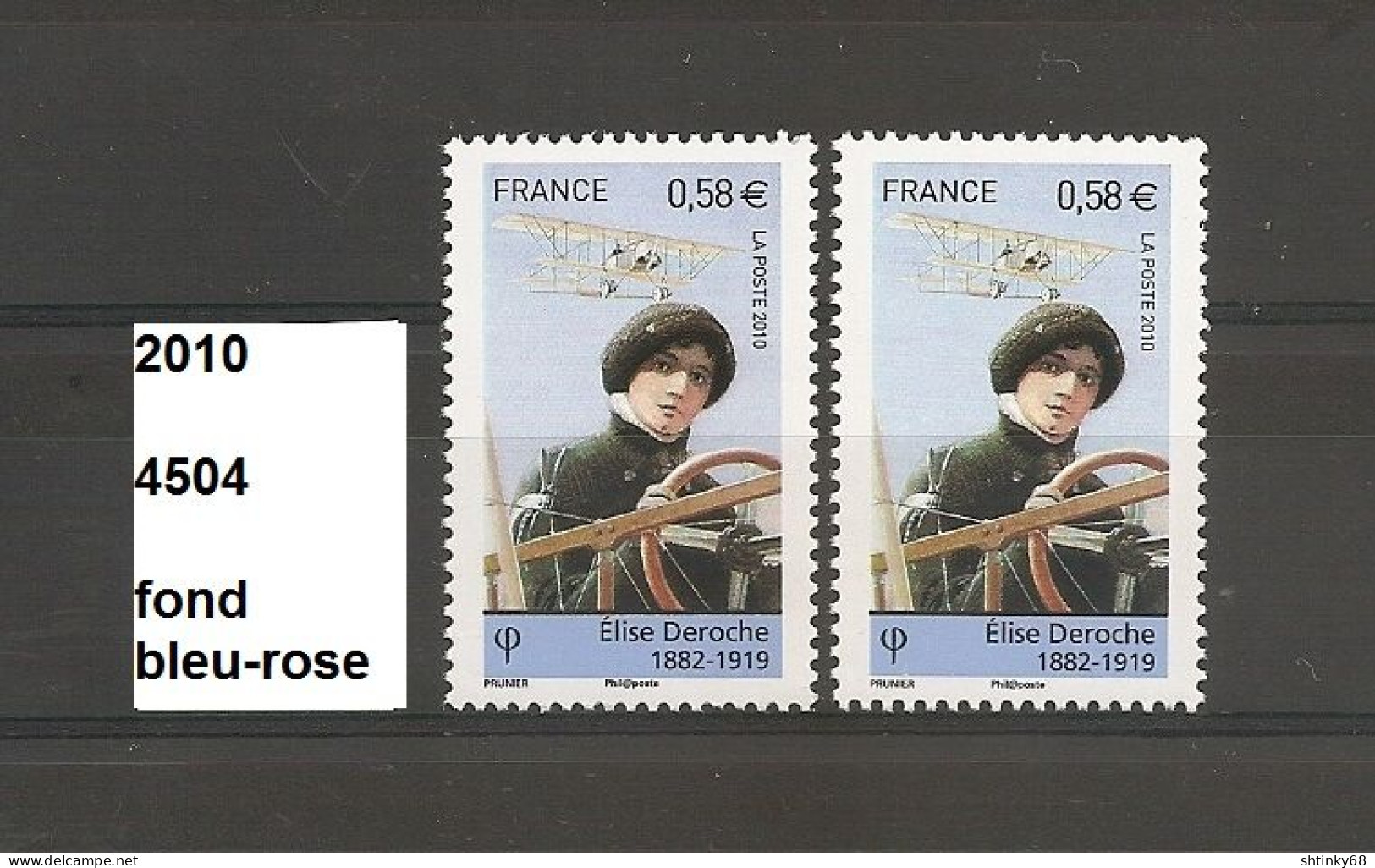 Variété De 2010 Neuf** Y&T N° 4504 Fond Bleu-rose Au Lieu De Bleu - Unused Stamps