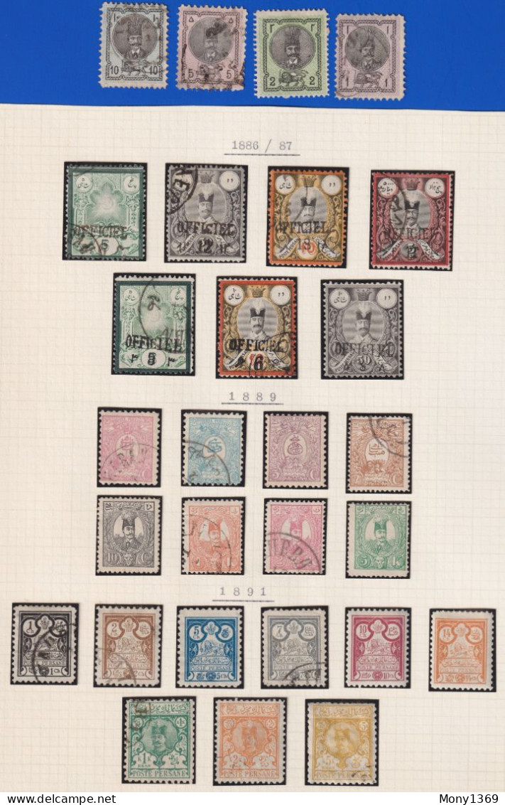 Collection Of Early Issues Of Persia (Iran) - Qajar - Group Of Almost Used Stamps - Complete Sets - Collections (without Album)