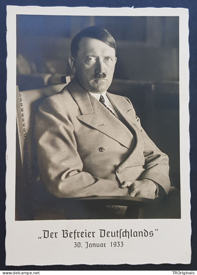 GERMANY THIRD 3rd REICH ORIGINAL NAZI POSTCARD HITLER - THE LIBERATOR HOFFMANN STUDIO - Guerre 1939-45