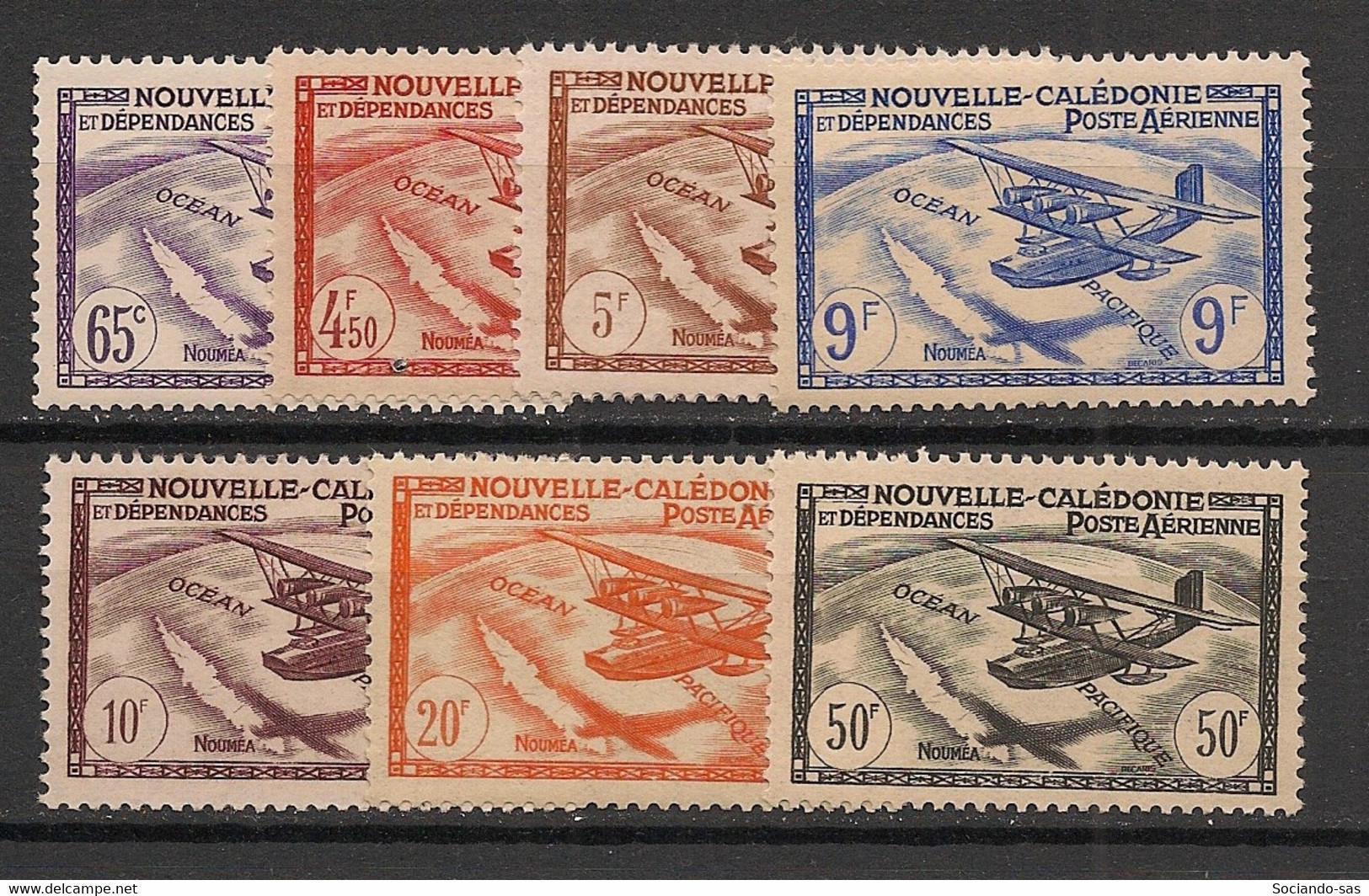 NOUVELLE CALEDONIE - 1942-43 - Poste Aérienne PA N°YT. 39 à 45 - Série Complète - Neuf Luxe ** / MNH / Postfrisch - Neufs