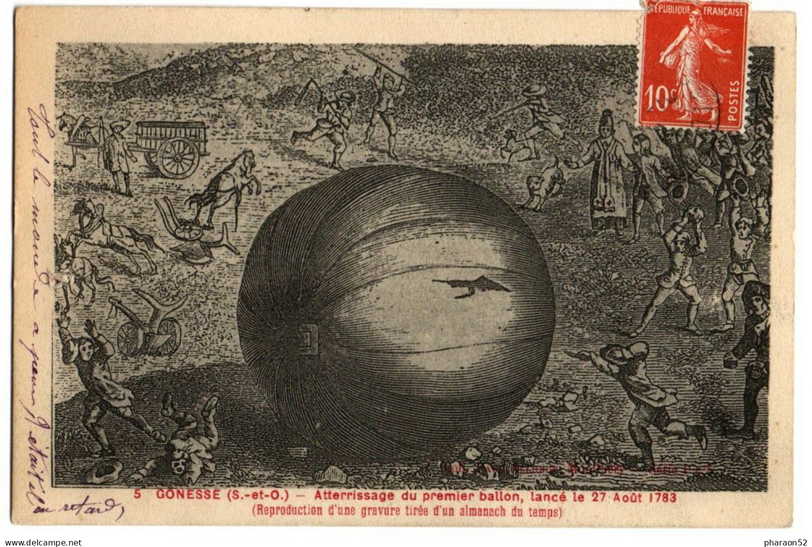 Gonesse- Atterrissage Du Premier Ballon Lance Le 27 Aout 1783 - Gonesse