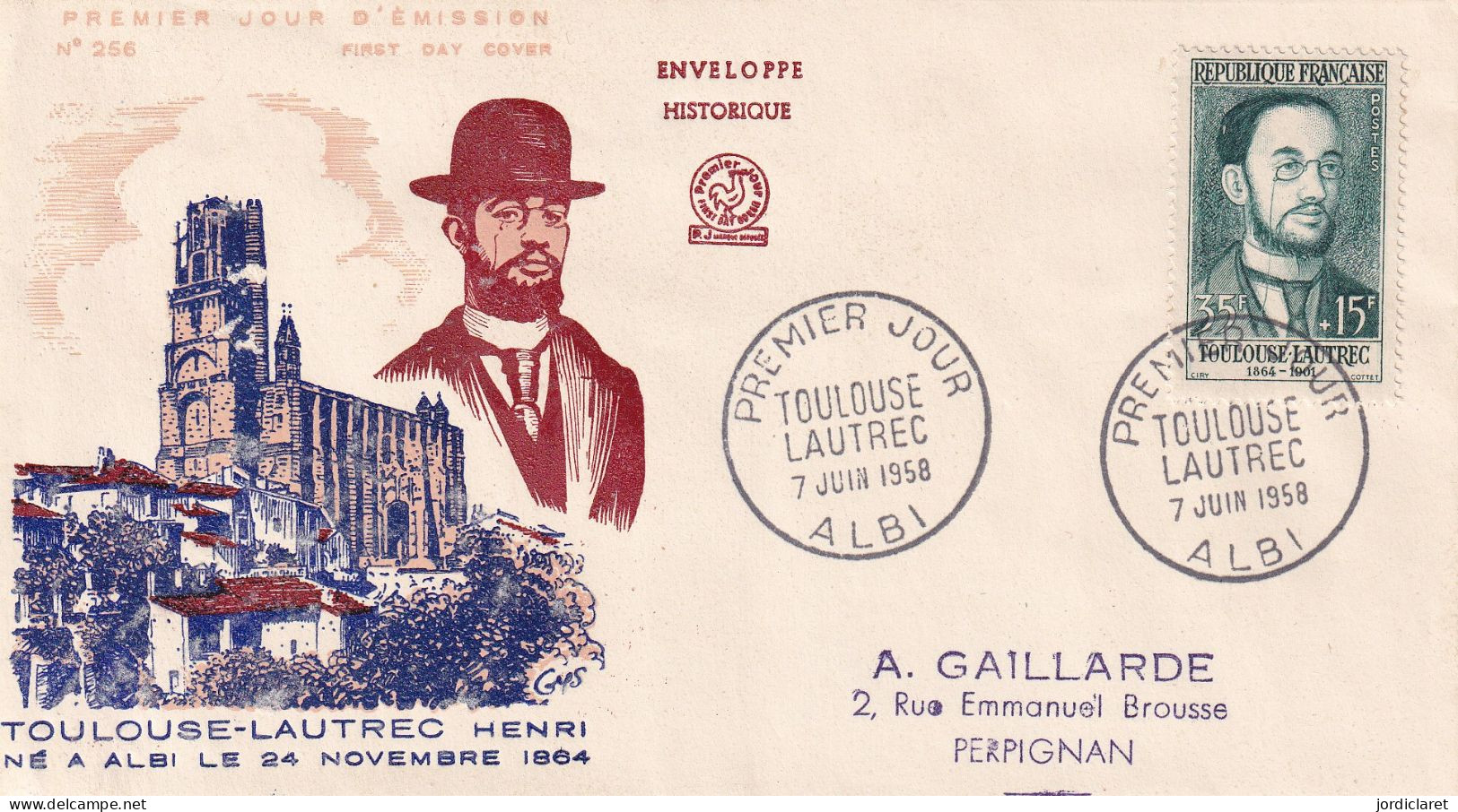 FDC 1958  LAUTREC  ALBI - 1950-1959