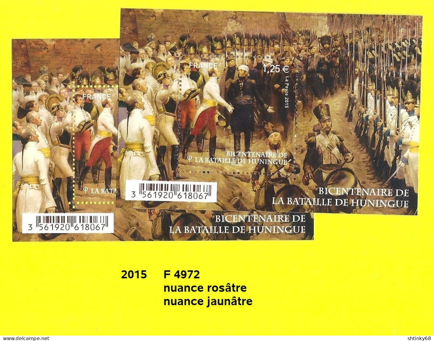 Variété Feuillet De 2015 Neuf** Y&T N° 4972 Nuance De Couleur - Unused Stamps