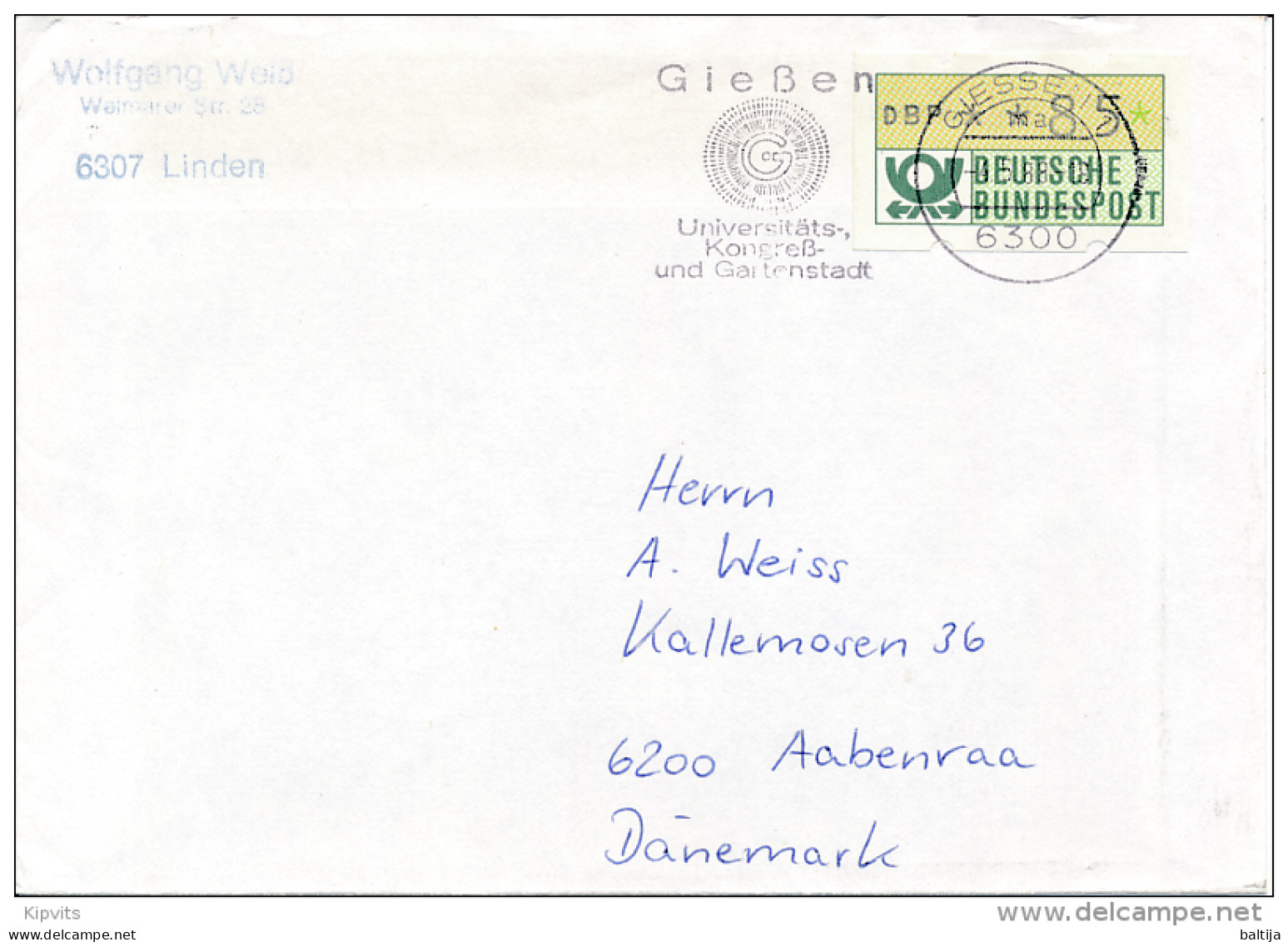 ATM Klüssendorf Solo Slogan Cover Abroad - 4 May 1988 Giessen 1 - Covers & Documents