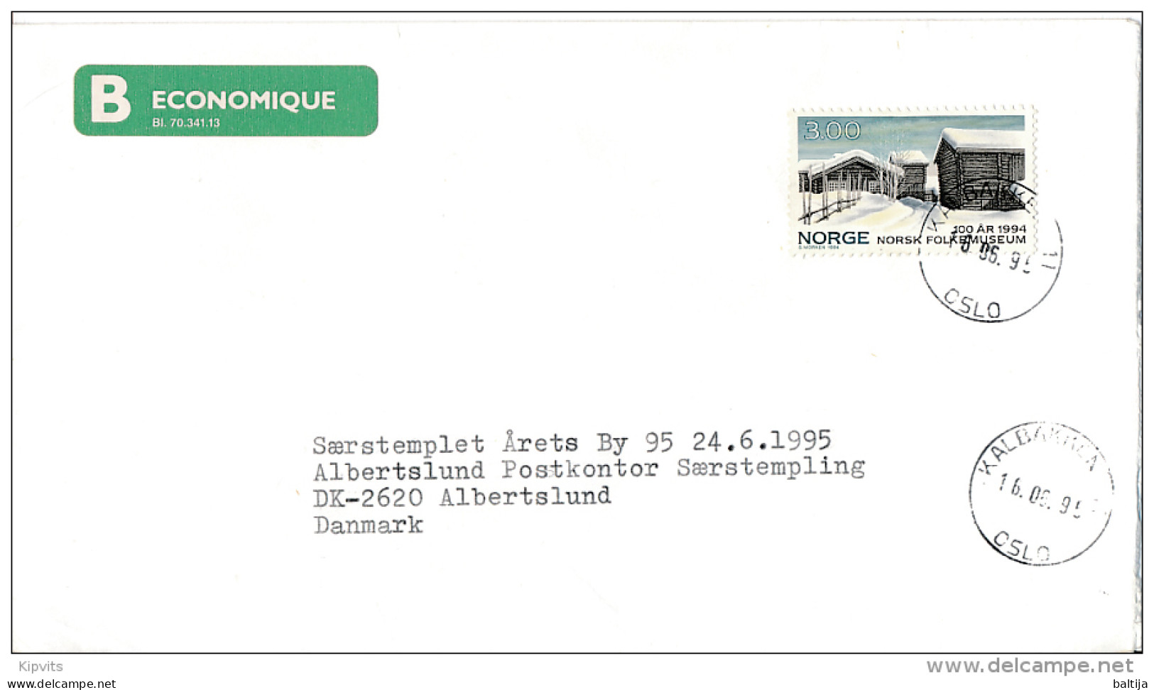 Mi 1161 Solo Cover Abroad - 16 June 1995 Kalbakken 11 - Briefe U. Dokumente