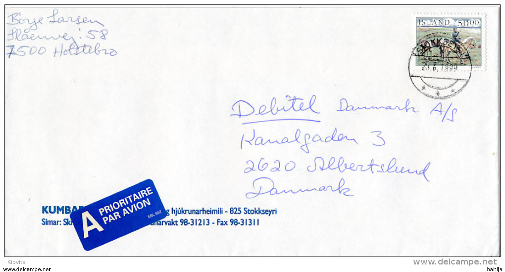 Mi 879 Solo Cover Abroad / Mailman Postman Horse - 25 June 1999 Stokkseyri - Brieven En Documenten