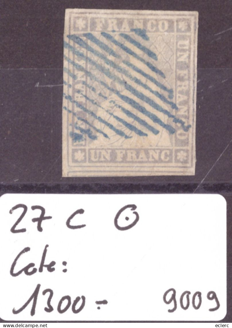 TIMBRE RAPPEN - No 27C OBLITERE  - COTE: 1300.- - Used Stamps