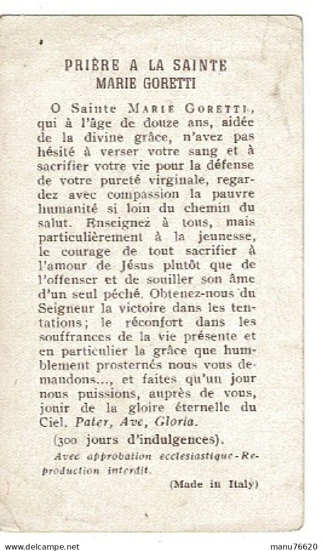 IMAGE RELIGIEUSE - CANIVET : S. Marie Goretti, Martyre De La Pureté. - Religion & Esotérisme