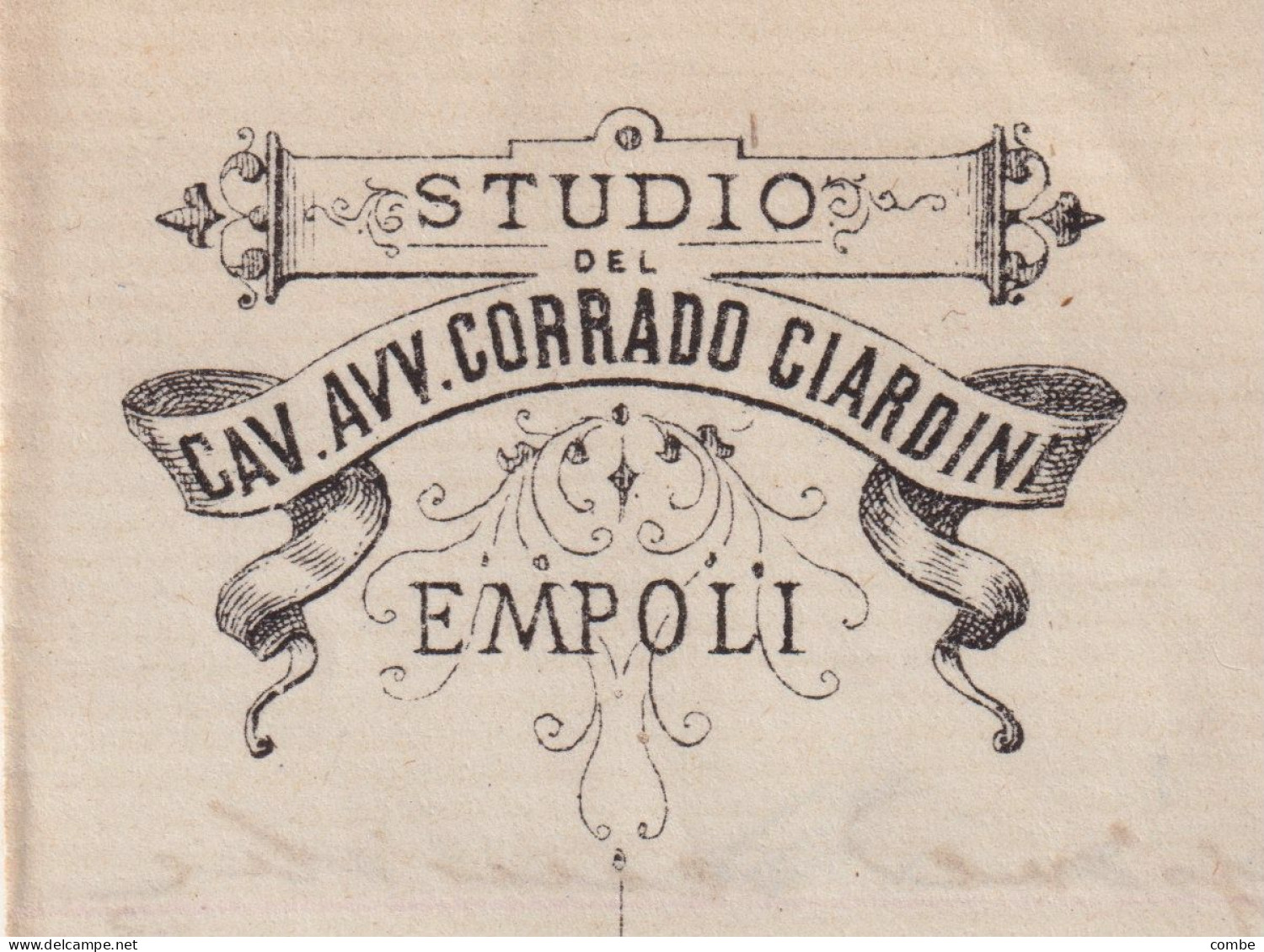 ITALIA. FATTURA. 24 8 1884.  ASTIDIO CAV.AVV.CORRADO CIARDINI EMPOLI               / 2 - Marcophilia