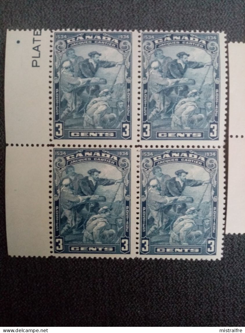 CANADA.1934.N°170.172 Blocs De 4. "Arrivée De Jacques CARTIER / Fondation NEW BRUSWICH".NEUFS++.Côte YT 2020 : 30,00 € - Unused Stamps