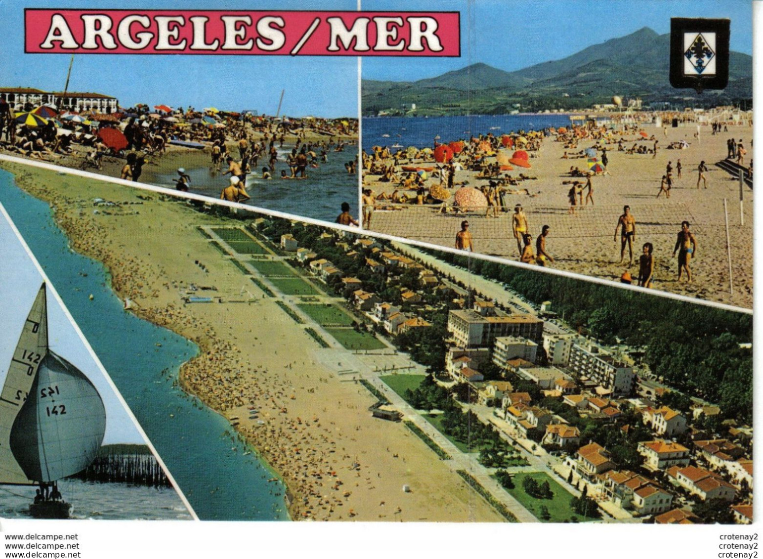 66 ARGELES SUR MER N°2022 Baignade Filet De Volley Voilier VOIR DOS Et Flamme En 1979 - Argeles Sur Mer