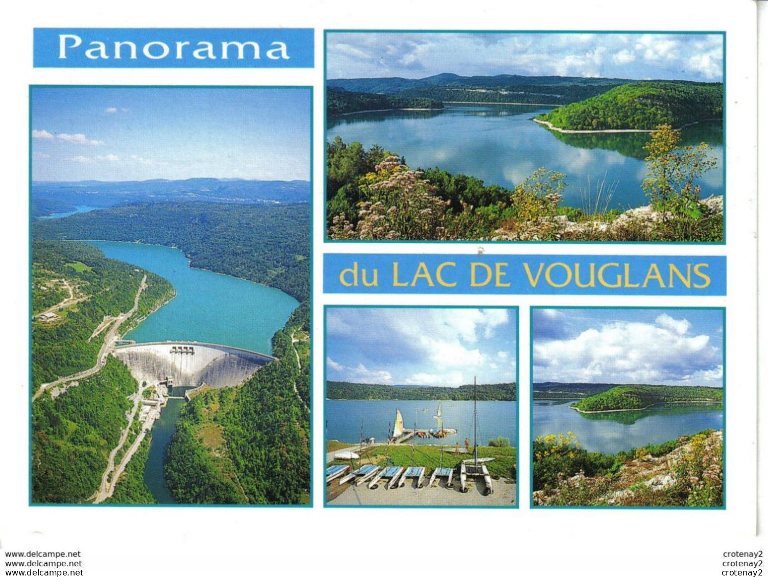 39 La Lac De VOUGLANS Vers Orgelet Le Barrage La Base De BELLECIN Voiliers En 1996 VOIR Flamme Et Timbre Train Corse - Orgelet