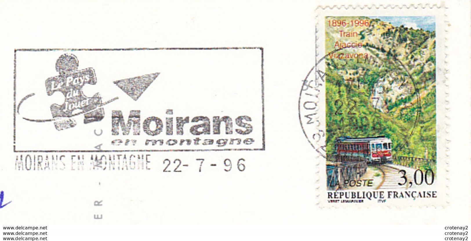 39 La Lac De VOUGLANS Vers Orgelet Le Barrage La Base De BELLECIN Voiliers En 1996 VOIR Flamme Et Timbre Train Corse - Orgelet