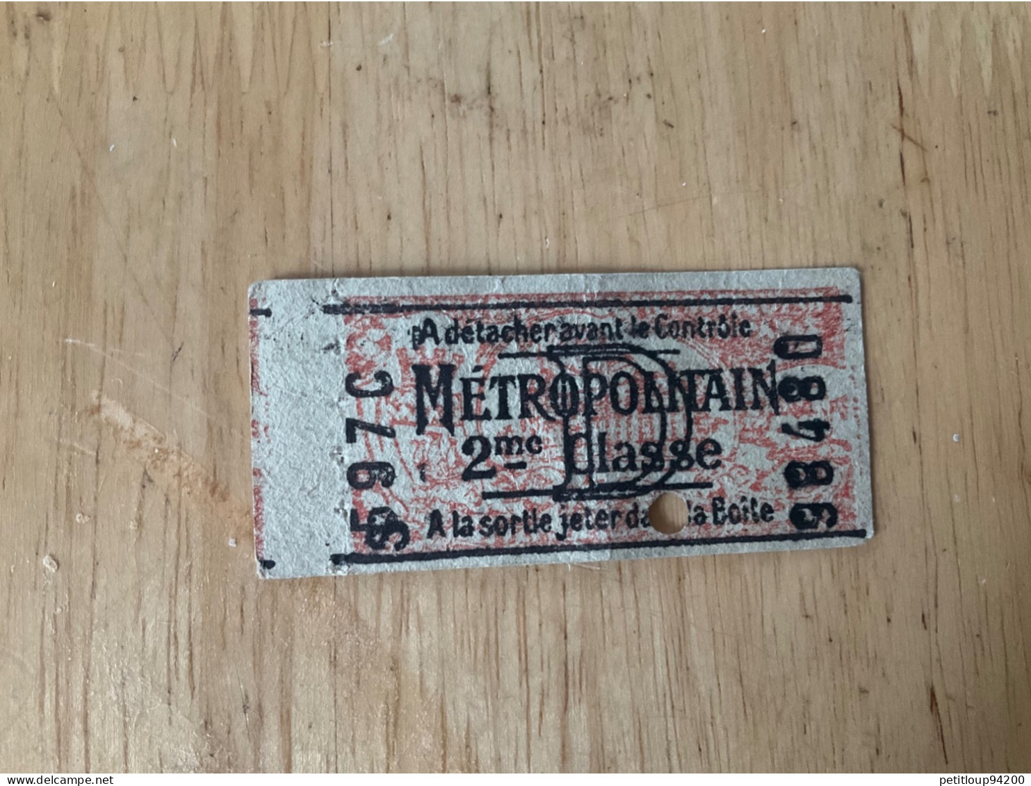 TICKET RATP Métro D Années 1930 - Europe