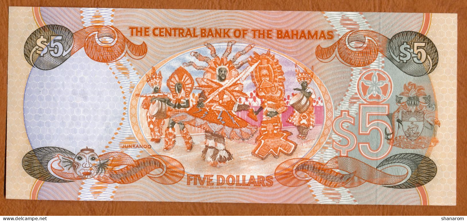 1995 // BAHAMAS // THE CENTRAL BANK // Five Dollars // AU+ // SPL+ - Bahamas