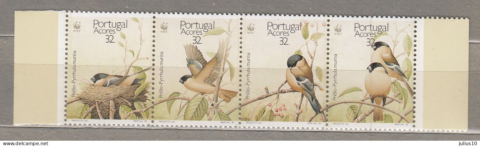 PORTUGAL Acores Birds WWF 1990 MNH(**) Mi 405-408 #Fauna172 - Autres & Non Classés