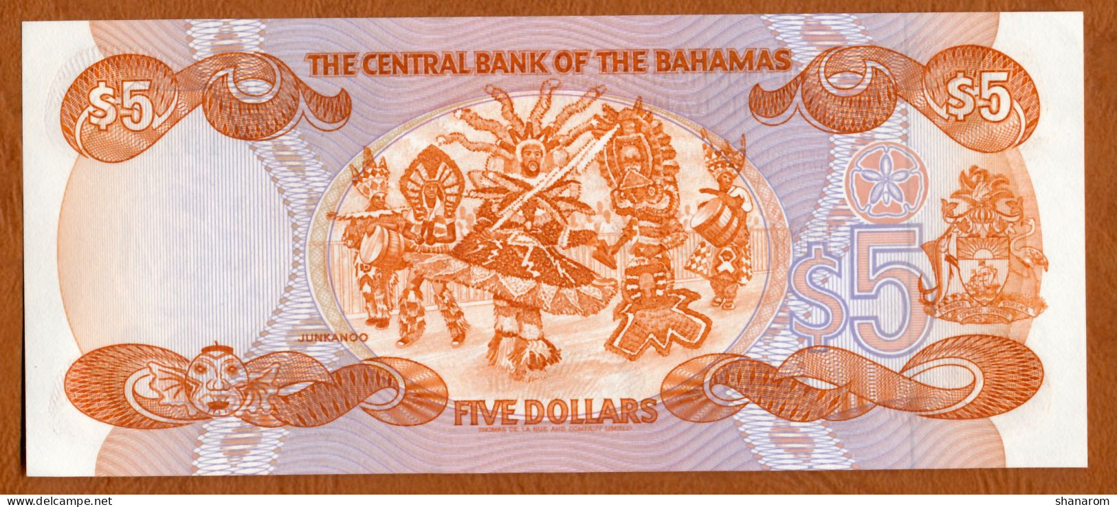 1984 // BAHAMAS // THE CENTRAL BANK // Five Dollars // AU+ // SPL+ - Bahamas