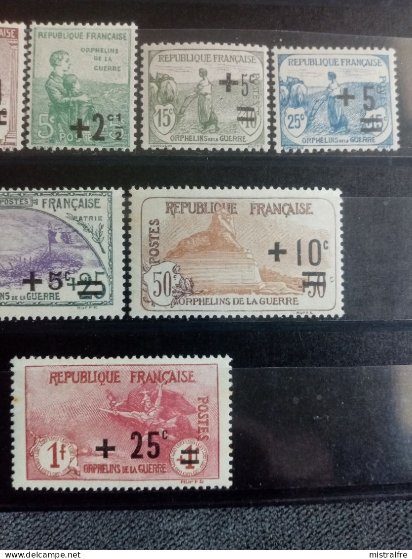 FRANCE.1922. N°162 à 168. Série Orphelins  . NEUF SANS Charnières. Côte YT 2020 : 180,00 € - Neufs