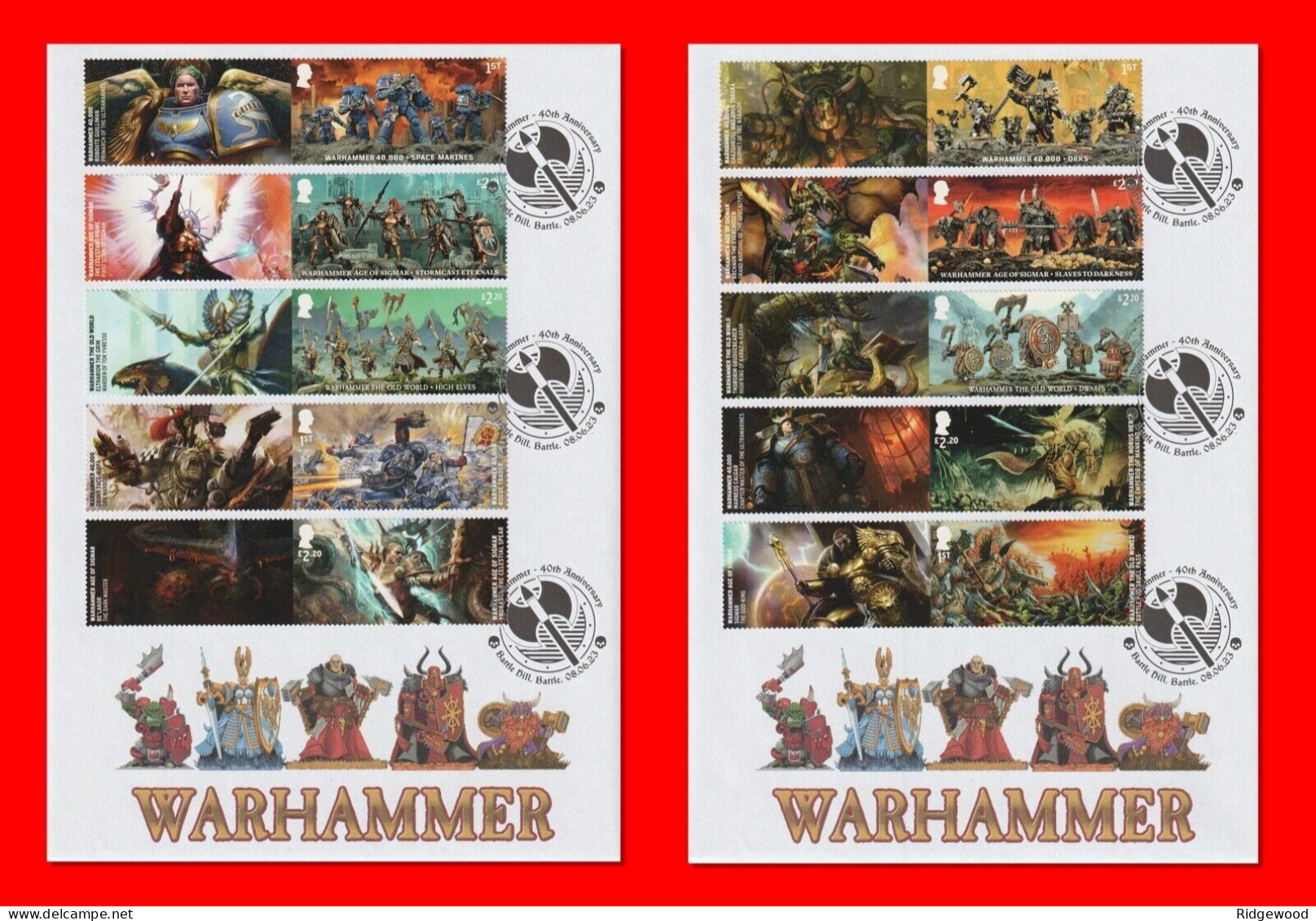 GB 2023 Warhammer Collector / Smilers Sheet First Day Covers (4) - 2021-... Decimale Uitgaven