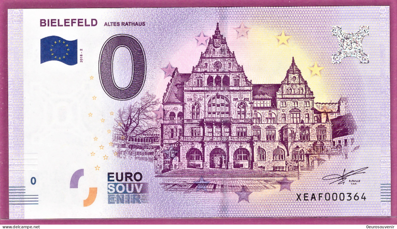 0-Euro XEAF 2018-2 BIELEFELD - ALTES RATHAUS - Private Proofs / Unofficial