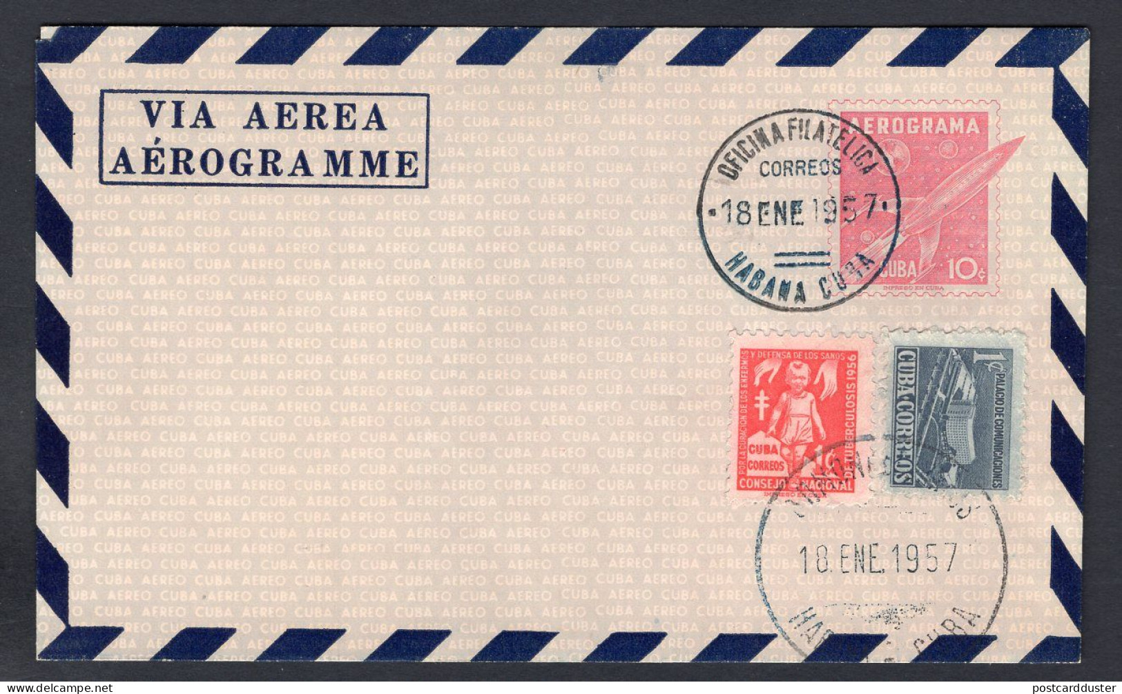 CUBA 1957 FDC Cover. Aerogramme (p4129) - Briefe U. Dokumente