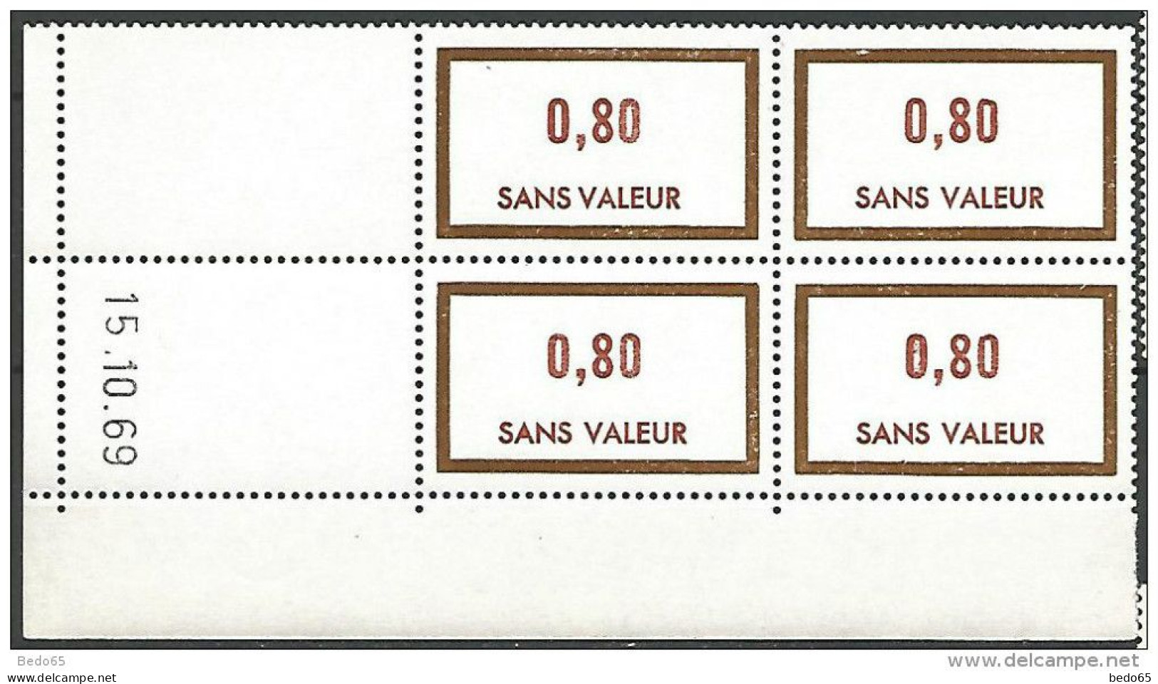 COINS DATES 1969 YVERT N° F178    NEUF** SANS CHARNIERE - Fictifs